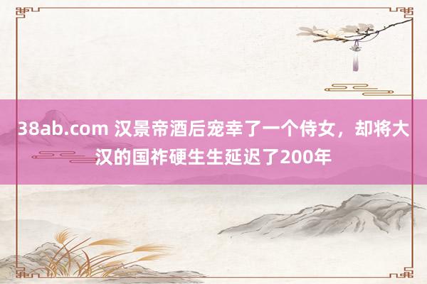 38ab.com 汉景帝酒后宠幸了一个侍女，却将大汉的国祚硬生生延迟了200年