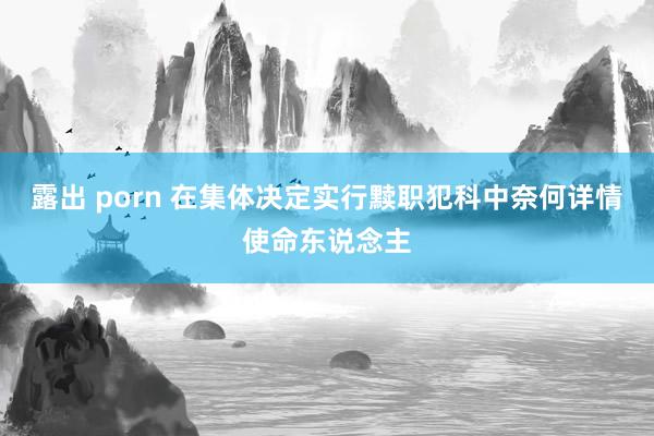 露出 porn 在集体决定实行黩职犯科中奈何详情使命东说念主