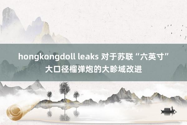 hongkongdoll leaks 对于苏联“六英寸”大口径榴弹炮的大畛域改进