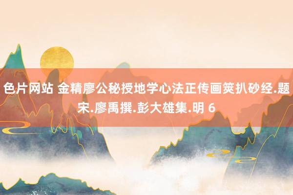 色片网站 金精廖公秘授地学心法正传画筴扒砂经.题宋.廖禹撰.彭大雄集.明 6